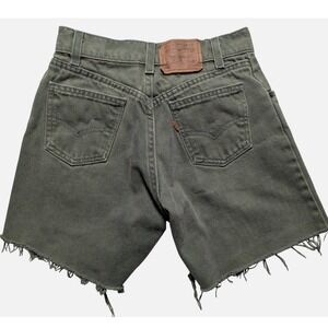 VTG 1994 Levis 560 Student Orange Tab Green Cut Off Denim Shorts W25 MADE USA